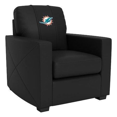 Dreamseat Silver Club Chair with Miami Dolphins Primary Logo XZ7759002CHCDBK-PSNFL20090